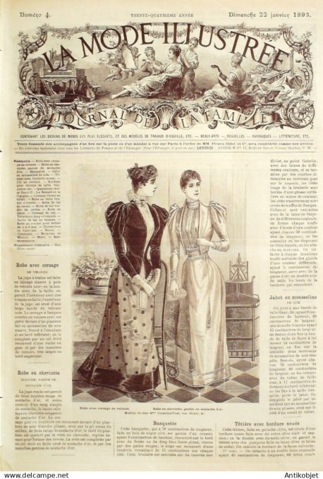 Mode illustree 1893 Lot de 10 journaux