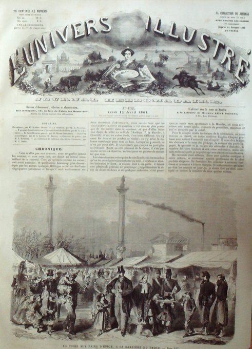 L'Univers illustré 1861 # 152 Munich Pinacothèque chaudronnier Montagne-Ste-Geneviève foire du trône
