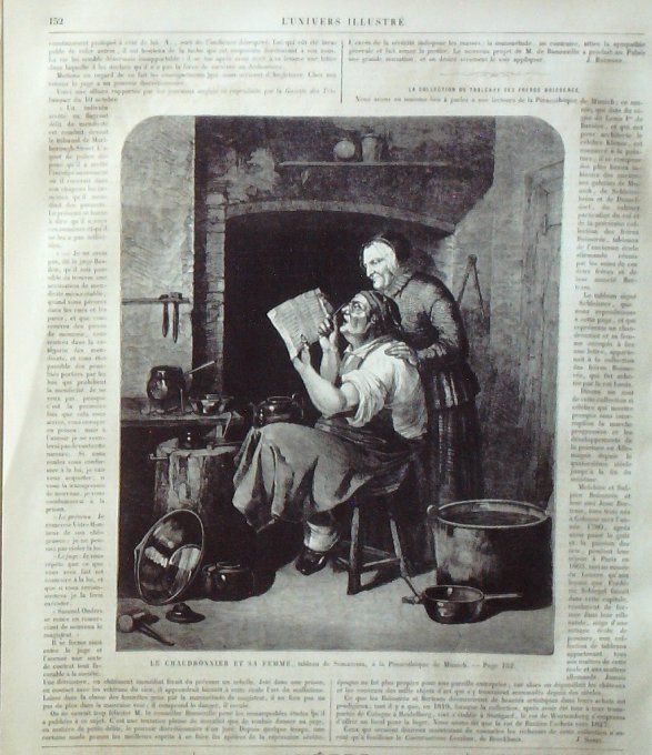 L'Univers illustré 1861 # 152 Munich Pinacothèque chaudronnier Montagne-Ste-Geneviève foire du trône