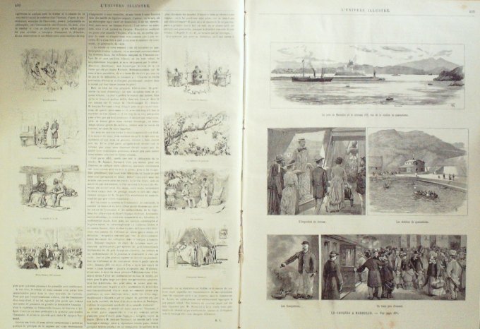 L'Univers illustré 1884 n°1530 MARSEILLE Choléra Fête 14 Juillet Chasse à la girafe