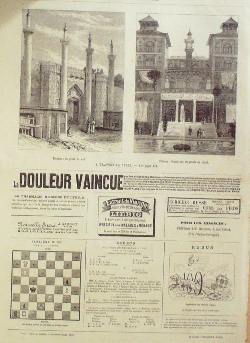 L'Univers illustré 1884 n°1531 MARSEILLE choléra HARFLEUR 14 Poissonnière IRAN Chiraz Tabreez