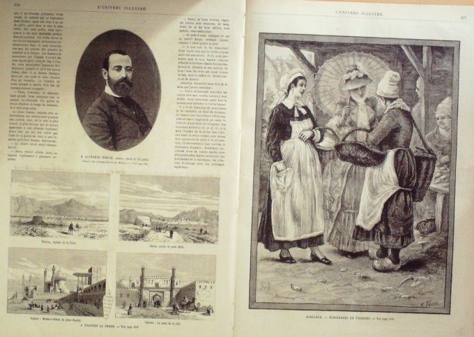 L'Univers illustré 1884 n°1531 MARSEILLE choléra HARFLEUR 14 Poissonnière IRAN Chiraz Tabreez