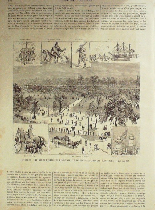 L'Univers illustré 1884 n°1532 TOULON Choléra GIBRALTAR LONDRES Hyde park EGYPTE moulin à blé