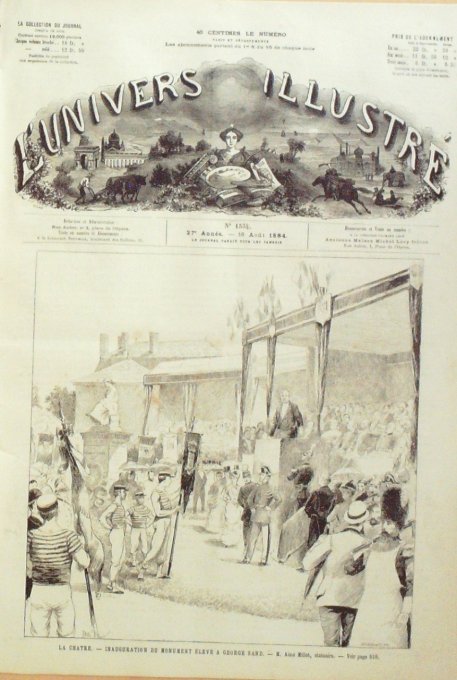 L'Univers illustré 1884 n°1534 TONKIN Gao mines d'or Georges SAND BRESIL chem fer PARANA