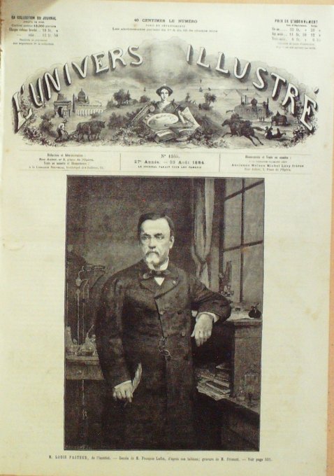 L'Univers illustré 1884 n°1535 Louis PASTEUR VENISE St Marc SAUMUR courses CHINE Fou Tchéou Arsnal