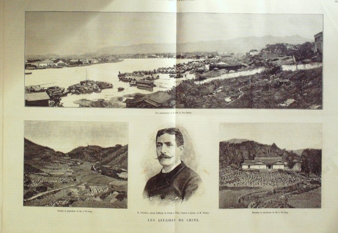 L'Univers illustré 1884 n°1537 CHINE Fou Tcheaou TIEN TSIN, Formose,Pei Ling,