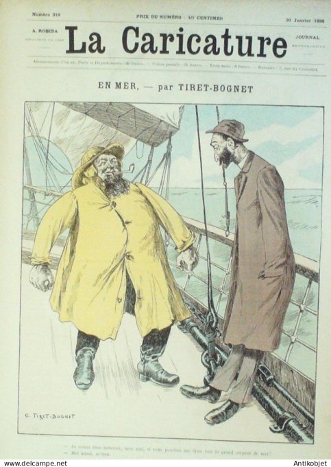 La Caricature 1886 #318 En mer Tiret-Bognet Octave Uzanne Dupuis par Luque Sorel Robida