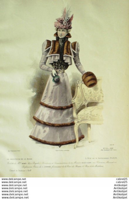 Gravure Mode Le Moniteur 1897 # 50 (Old Fashion plate)