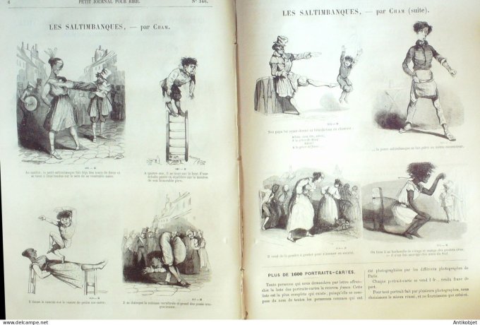 Petit journal pour Rire 1860 # 346 Les Saltimbanques Cham