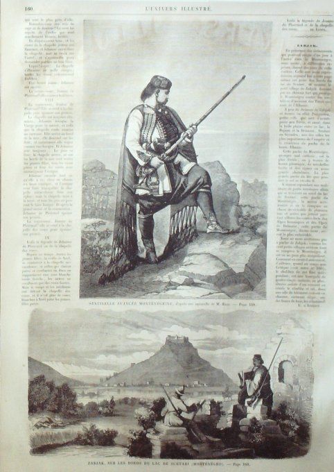 L'Univers illustré 1861 # 153 Kehl Ansdell et Haag Manolas Grisettes Espagnoles Monténégro lac 