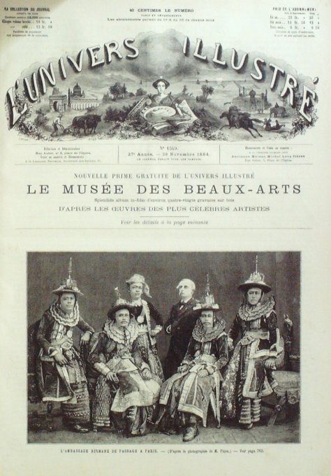 L'Univers illustré 1884 n°1549 GRECE BIRMANIE Ambassadeurs