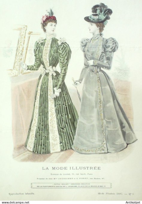 Gravure Mode illustree 1897 # 05 (Old Fashion plate) RARE