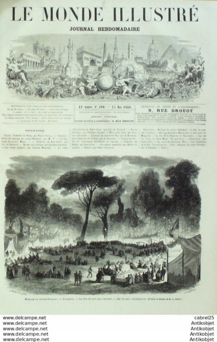 Le Monde illustré 1867 n°580 Italie Florence Espagne Madrid Manzanarez St Maur (94) Allemagne Linz