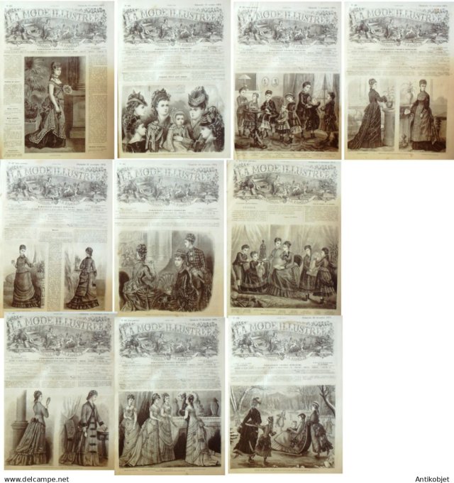 Mode illustree  1875 Lot de 10 journaux