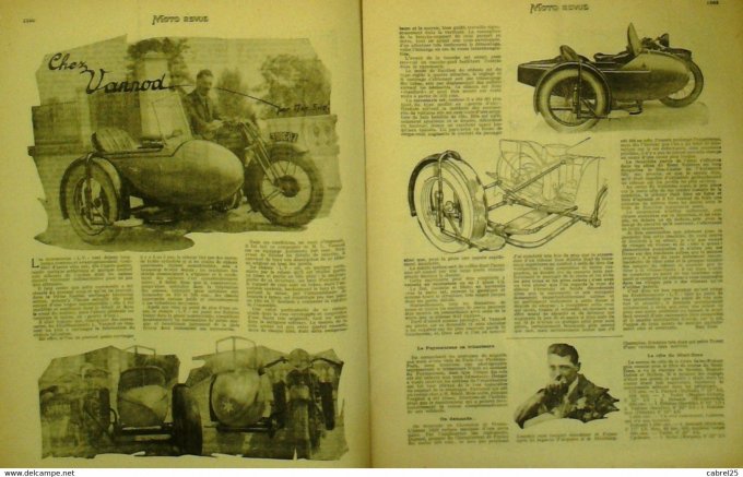 Moto Revue 1929 n° 339 Terrot 250 Vannod Sidecar LV Carburation Puymaurens trimoteur