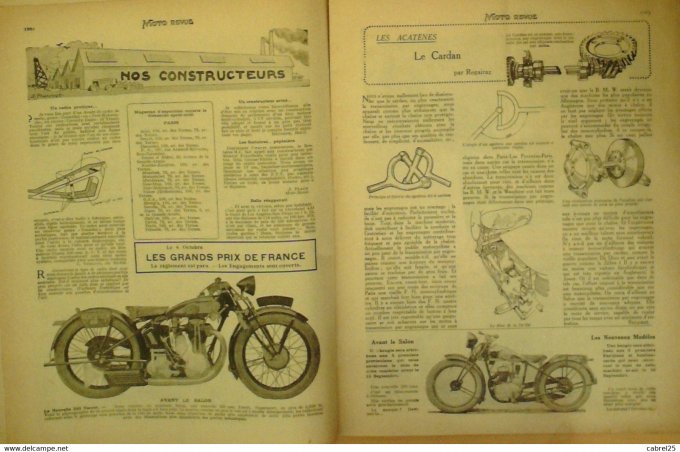 Moto Revue 1929 n° 339 Terrot 250 Vannod Sidecar LV Carburation Puymaurens trimoteur