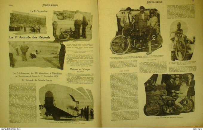 Moto Revue 1929 n° 339 Terrot 250 Vannod Sidecar LV Carburation Puymaurens trimoteur