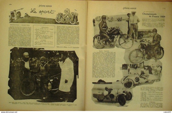 Moto Revue 1929 n° 339 Terrot 250 Vannod Sidecar LV Carburation Puymaurens trimoteur