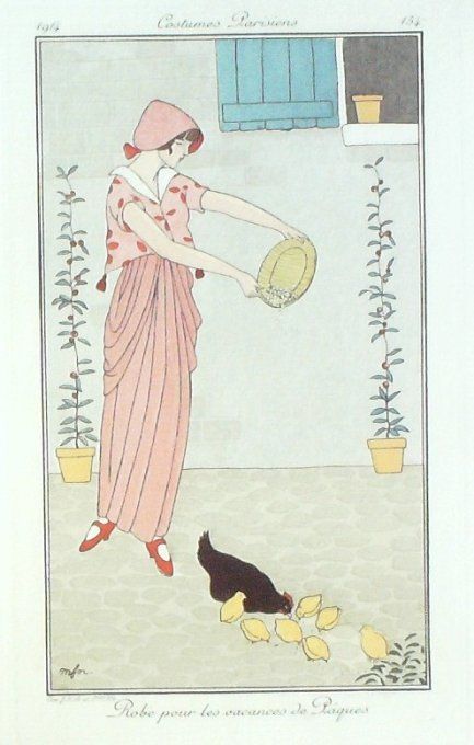 Franc-Nohain Madeleine Pochoir Mode Art Deco n° 154-1914 Journal des Dames