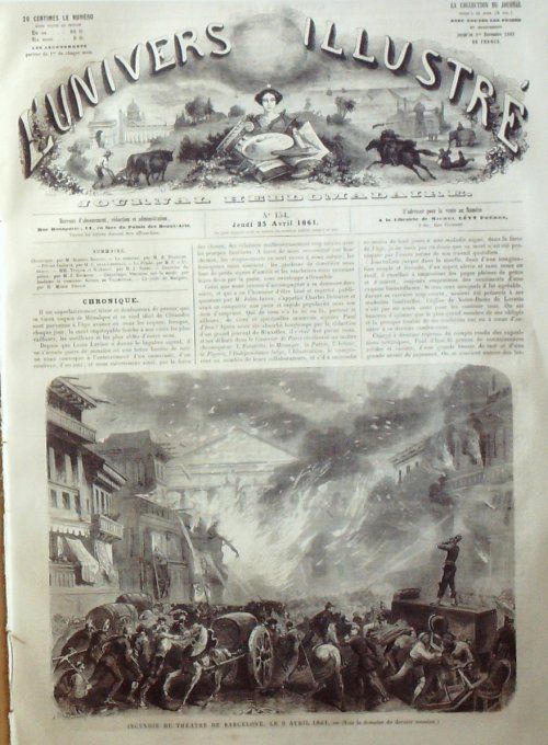 L'Univers illustré 1861 # 154 Barcelone Théâtre Périne Cadoret Le Prado jetée de Margate