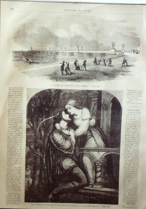 L'Univers illustré 1861 # 154 Barcelone Théâtre Périne Cadoret Le Prado jetée de Margate