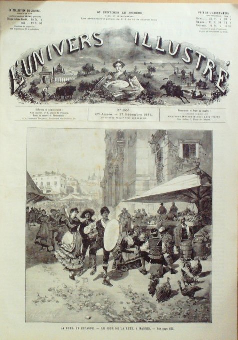 L'Univers illustré 1884 n°1553 ESPAGNE Madrid NOEL dans le monde SOUDAN Bandingho, Sibi