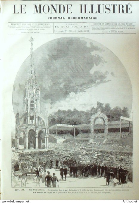 Le Monde illustré 1880 n°1218 Argentine Buenos-Aires Belgique Laeken Léopold