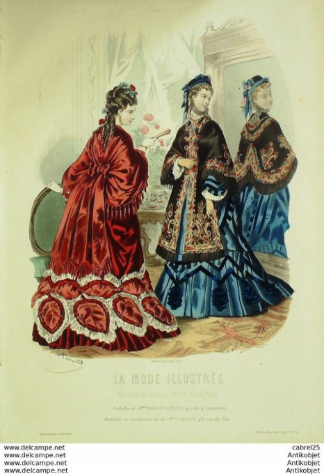 Gravure de mode La Mode illustrée 1873 n°09 (Maison Bréant-Castel)