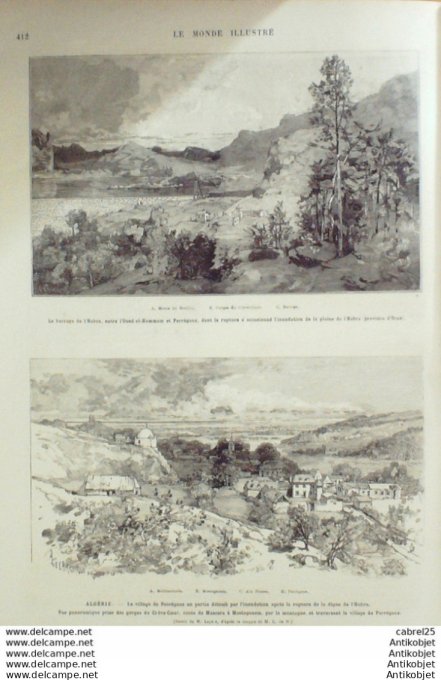 Le Monde illustré 1881 n°1292 Algérie Habra Perregaux Mostaganem Autriche Vienne Ring Theater