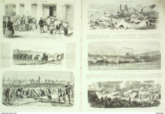 Le Monde illustré 1870 n°708 Maisons-Alfort (94) Chateaudun (28) Chatillon (92) Pont de Sèvres