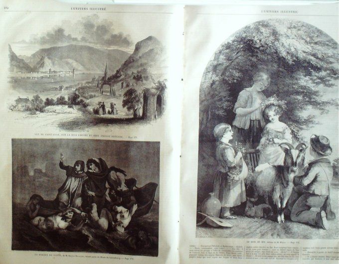 L'Univers illustré 1861 # 155 Lorient (56) Scorf tombeau Brizieux Egypte St-Goar Gal Cialdini