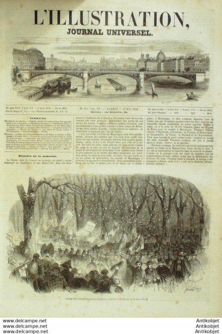 L'Illustration 1850 n°371 Irak NIMROUND Suisse BERNE PONT TUBE CHEMIN de FER CHESTER HOLYHEAD