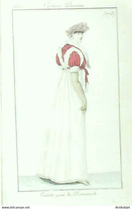 Costume Parisien 1806 # 773 (eau forte) Toilette de promenade
