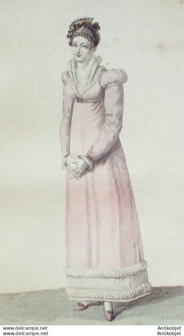 Costume Parisien 1812 # 1263 Robe de Virginie garnie de gaze