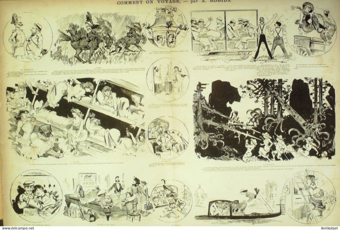 La Caricature 1881 #  91 Réserve & Armée territoriale Barret Draner Voyage Robida