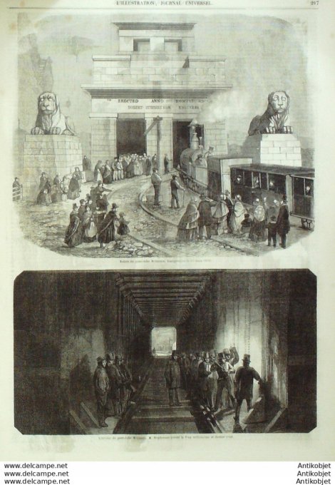 L'Illustration 1850 n°371 Irak NIMROUND Suisse BERNE PONT TUBE CHEMIN de FER CHESTER HOLYHEAD