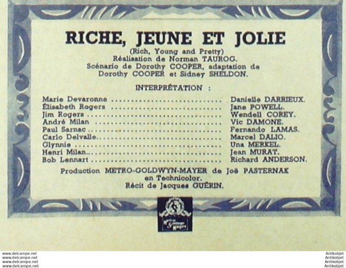 Riche jeune et jolie Danielle Darieux Jane Powell Jean Murat