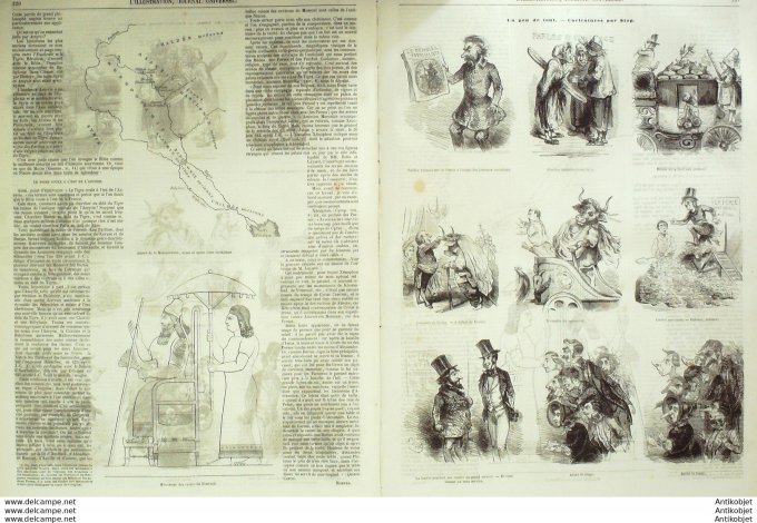 L'Illustration 1850 n°371 Irak NIMROUND Suisse BERNE PONT TUBE CHEMIN de FER CHESTER HOLYHEAD