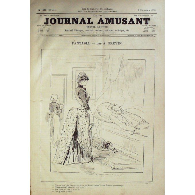 Le Journal amusant 1886 n° 1575 FANTASIA GREVIN EDEN VIVIANE HENRIOT COMEDIE SCAPIN