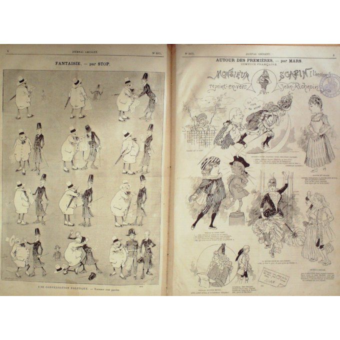 Le Journal amusant 1886 n° 1575 FANTASIA GREVIN EDEN VIVIANE HENRIOT COMEDIE SCAPIN