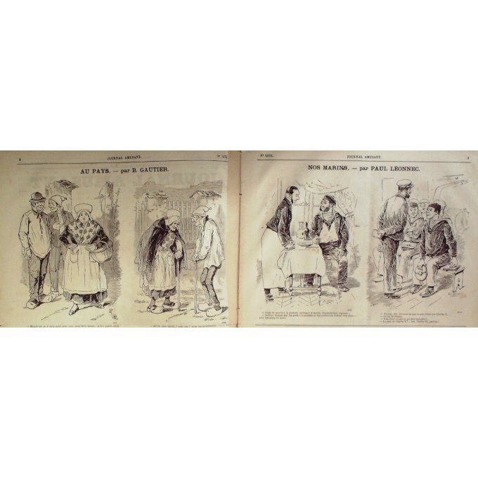 Le Journal amusant 1886 n° 1576 PAYSANNERIE GREVIN BOUTS de CAUSETTE MARS LA CIAGE