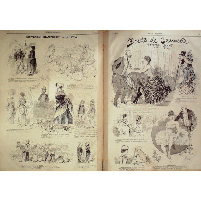 Le Journal amusant 1886 n° 1576 PAYSANNERIE GREVIN BOUTS de CAUSETTE MARS LA CIAGE