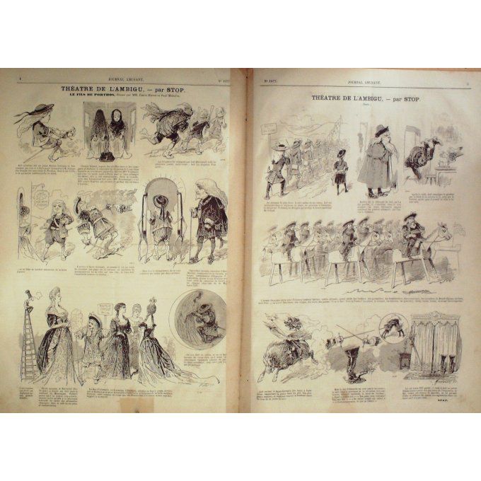 Le Journal amusant 1886 n° 1577 VAUDEVILLE CONSEIL JUDICIAIRE STOP THEATRE AMBIGU F