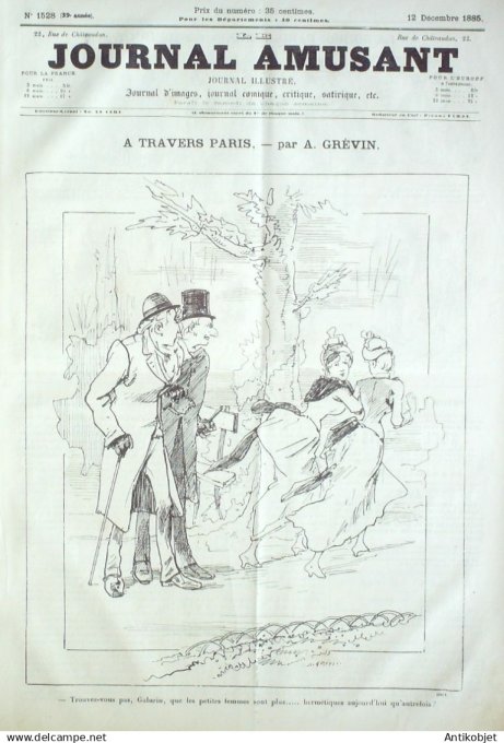 Le Journal Amusant 1885 # 1528 Premiere de l'Eden theatre par Mars Speranza