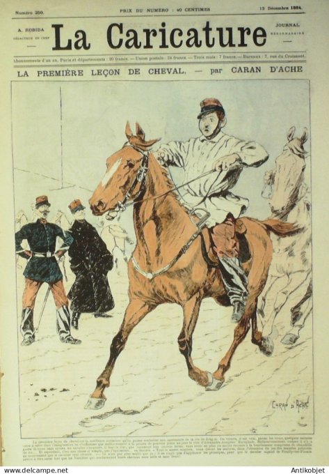 La Caricature 1884 #259 Leçon de cheval Caran d'Ache Halévy par Luque Sorel Trock