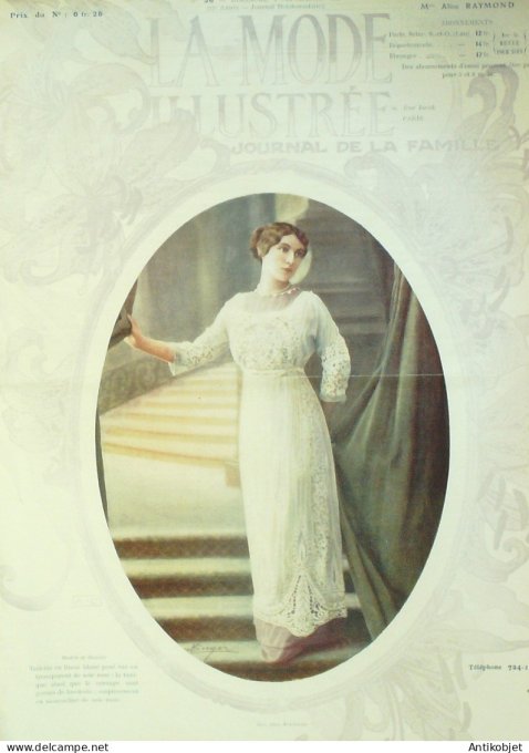 La Mode illustrée journal 1911 n° 36 Toilettes Costumes Passementerie