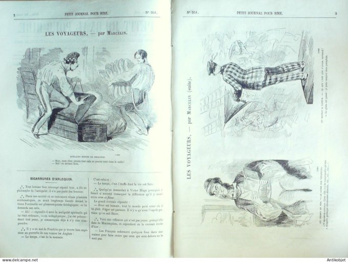 Petit journal pour Rire 1860 # 351 Les Voyageurs Marcelin