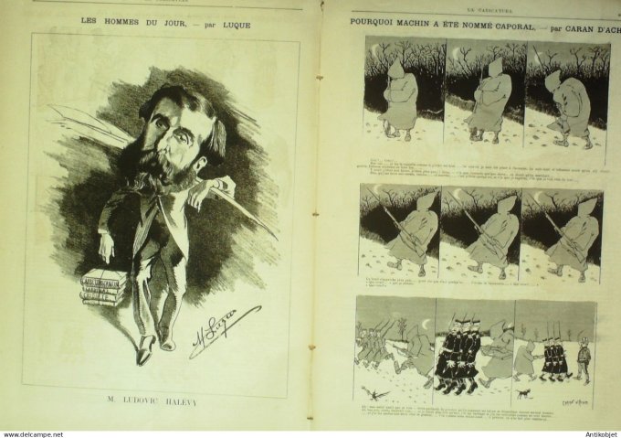 La Caricature 1884 #259 Leçon de cheval Caran d'Ache Halévy par Luque Sorel Trock