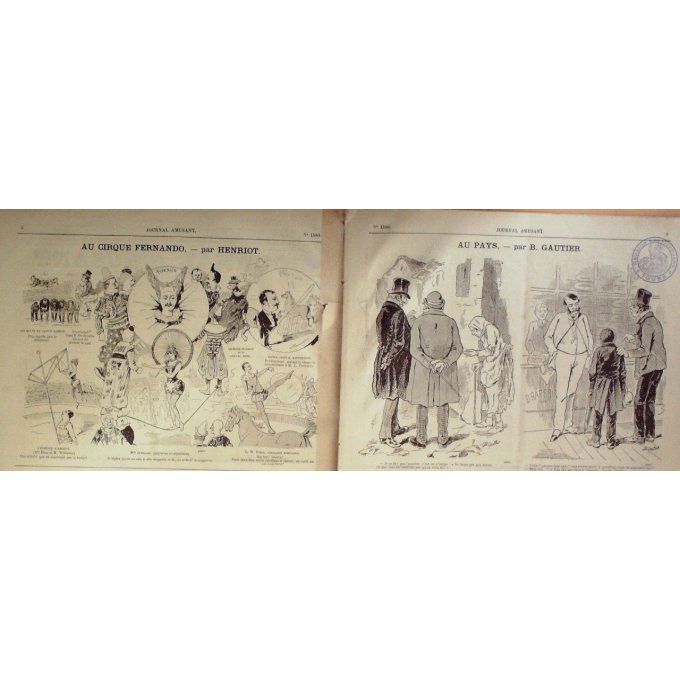 Le Journal amusant 1886 n° 1580 CIRQUE FERNANDO HENRIOT ANGLETERRE MARS HENRI MEILH