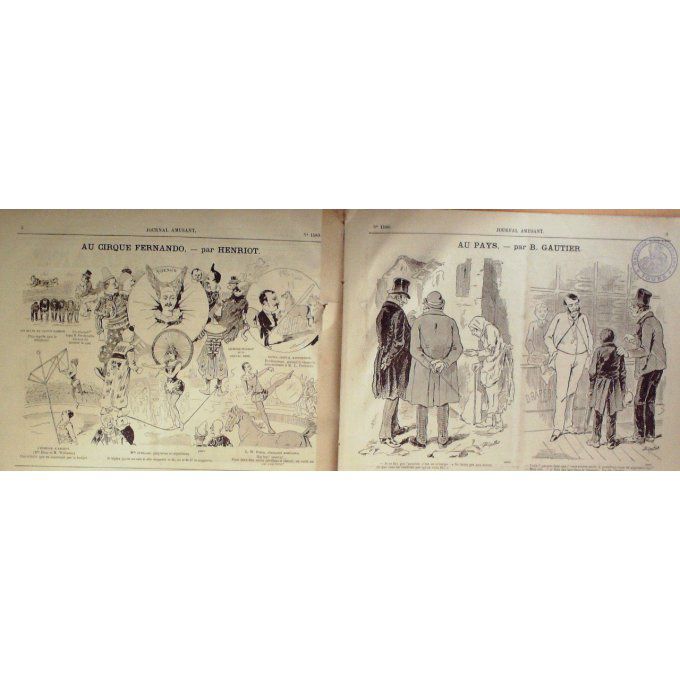 Le Journal amusant 1886 n° 1580 CIRQUE FERNANDO HENRIOT ANGLETERRE MARS HENRI MEILH